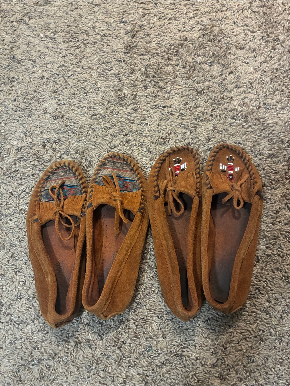 2 PAIRS of Minnetonka Women's Suede Moccasins